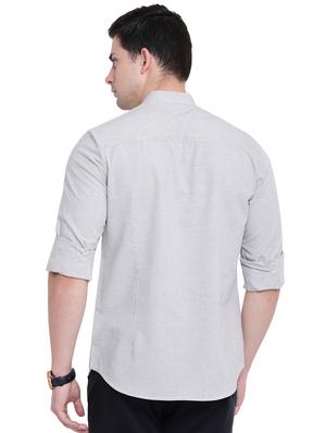grey self design casual shirt - 16451261 - Standard Image - 3