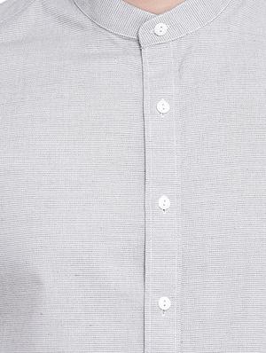 grey self design casual shirt - 16451261 - Standard Image - 5