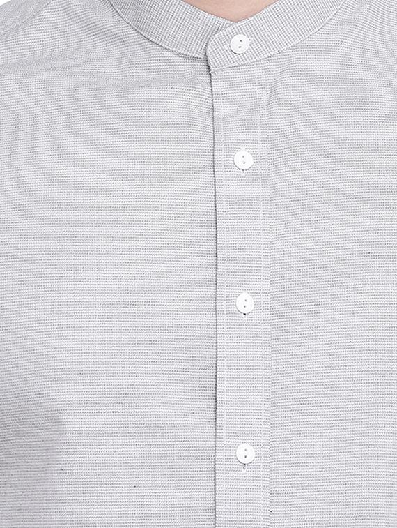 grey self design casual shirt - 16451261 - Zoom Image - 5
