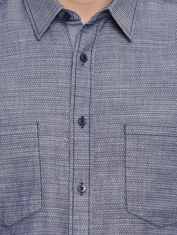 blue self design casual shirt - 16451264 - Zoom Image - 5
