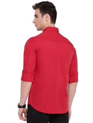 red solid casual shirt - 16451280 - Standard Image - 3