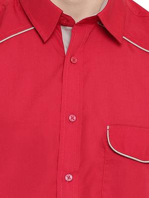 red solid casual shirt - 16451280 - Standard Image - 5