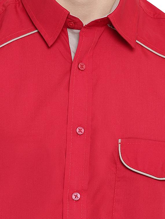 red solid casual shirt - 16451280 - Zoom Image - 5