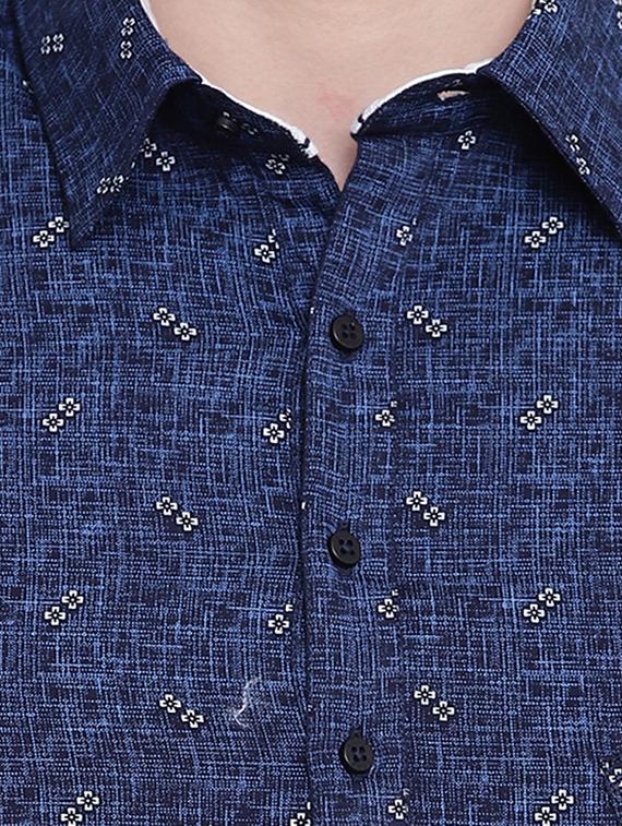 dark blue printed casual shirt - 16451282 - Zoom Image - 5