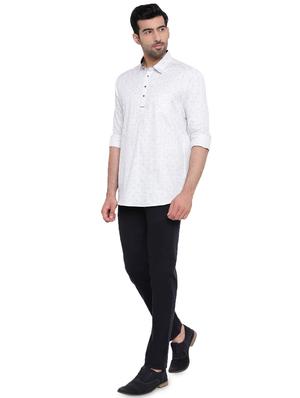 light blue printed short kurta - 16451323 - Standard Image - 4