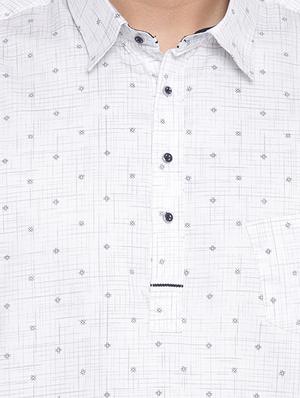 light blue printed short kurta - 16451323 - Standard Image - 5