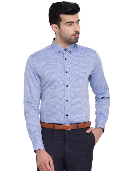 blue printed casual shirt - 16451327 - Very Small Image - 1