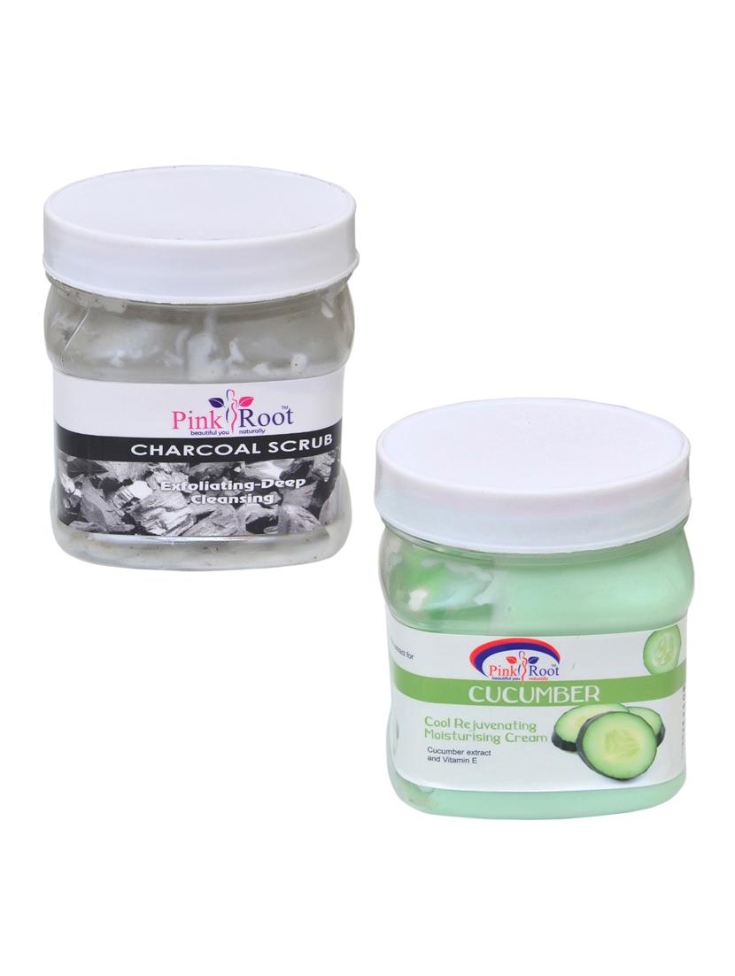 pink root charcoal scrub 500gm with cucumber cream 500gm - 16451977 - Zoom Image - 1