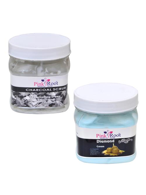 pink root charcoal scrub 500gm with diamond cream 500gm - 16451982 - Standard Image - 1