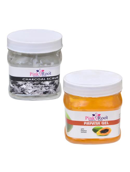 pink root charcoal scrub 500gm with papaya gel 500gm - 16452005 - Standard Image - 1