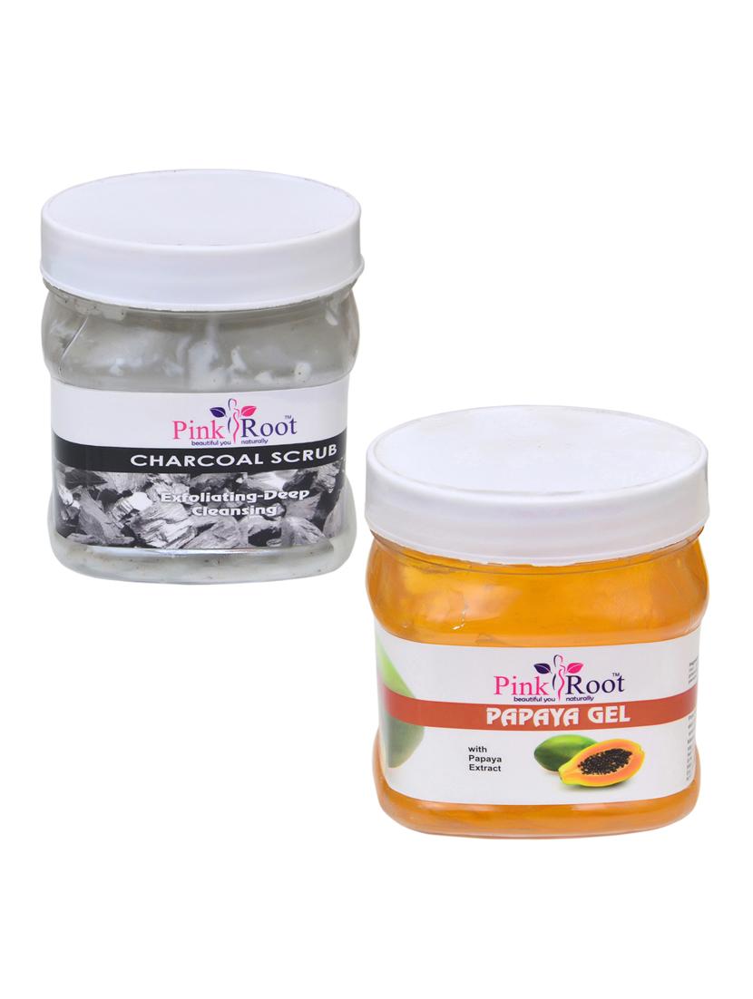 pink root charcoal scrub 500gm with papaya gel 500gm - 16452005 - Zoom Image - 1
