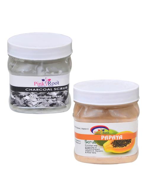 pink root charcoal scrub 500gm with papaya scrub 500gm - 16452006 - Standard Image - 1