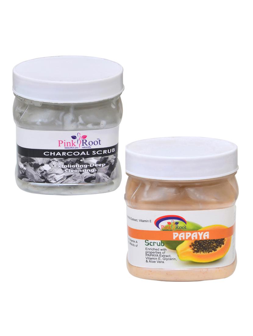 pink root charcoal scrub 500gm with papaya scrub 500gm - 16452006 - Zoom Image - 1