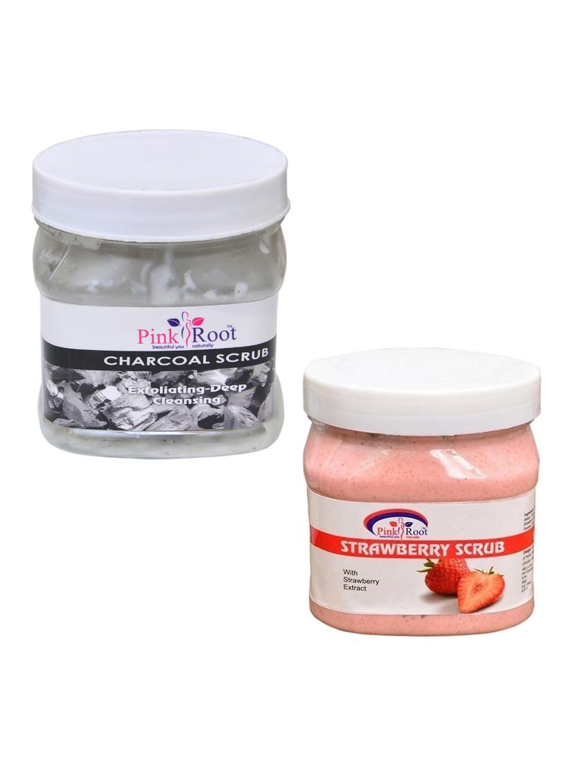 pink root charcoal scrub 500gm with strawberry scrub 500gm - 16452014 - Zoom Image - 1