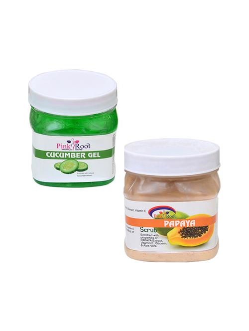 pink root cucumber gel 500gm with papaya scrub 500gm - 16452146 - Standard Image - 1