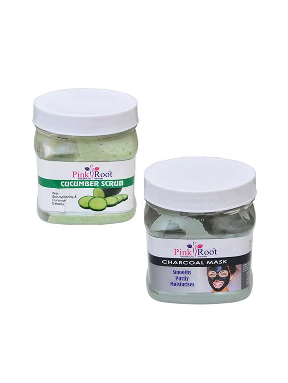 pink root cucumber scrub 500gm with charcoal mask 500gm - 16452163 - Zoom Image - 1