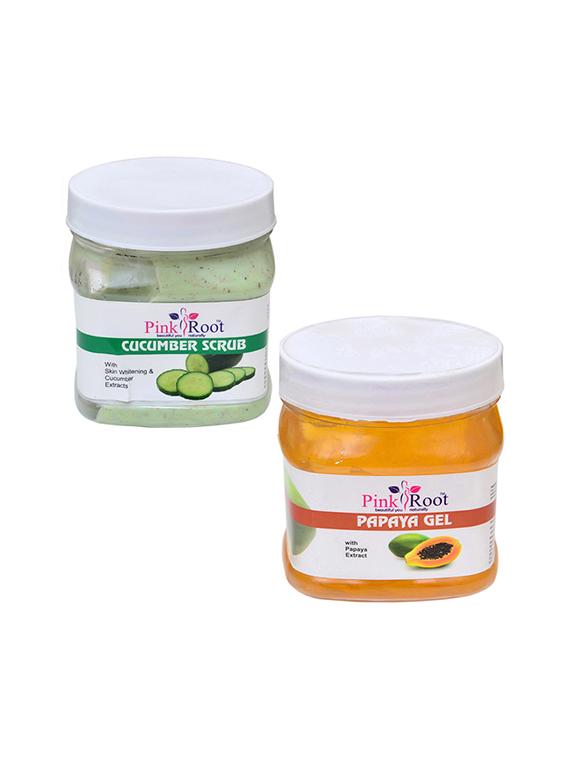 pink root cucumber scrub 500gm with papaya gel 500gm - 16452187 - Zoom Image - 1