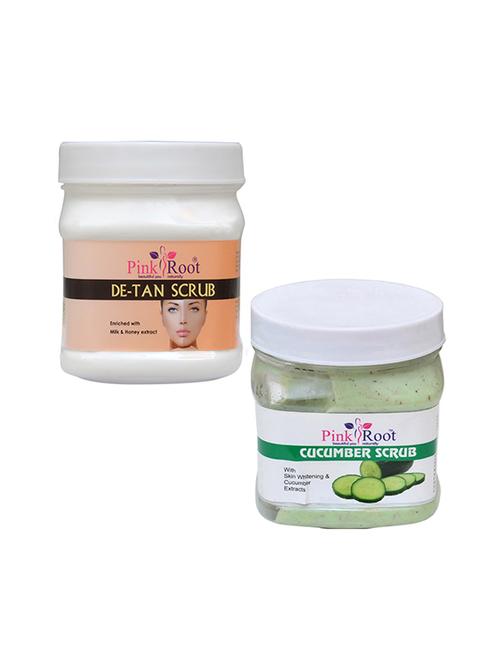 pink root de tan scrub 500gm with cucumber scrub 500gm - 16452307 - Standard Image - 1