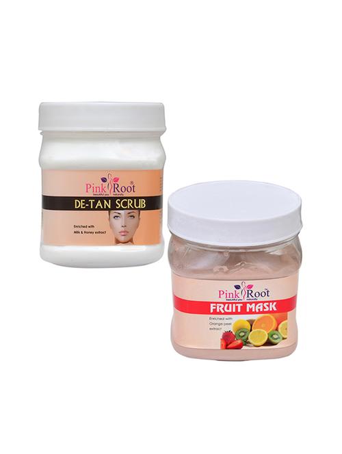 pink root de tan scrub 500gm with fruit mask 500gm - 16452318 - Standard Image - 1