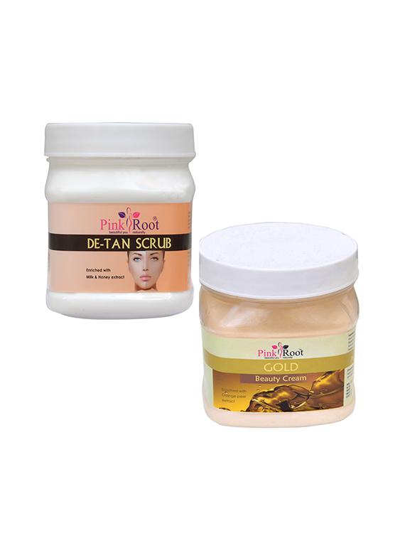 pink root de tan scrub 500gm with gold cream 500gm - 16452320 - Zoom Image - 1