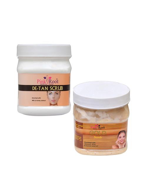pink root de tan scrub 500gm with gold scrub 500gm - 16452323 - Standard Image - 1