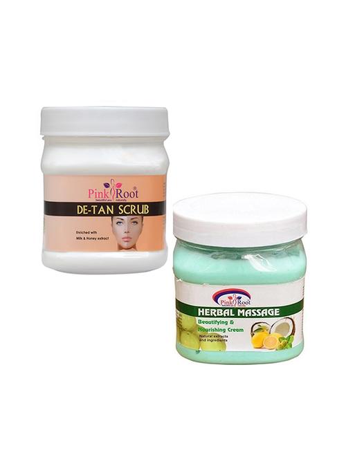 pink root de tan scrub 500gm with herbal cream 500gm - 16452325 - Standard Image - 1