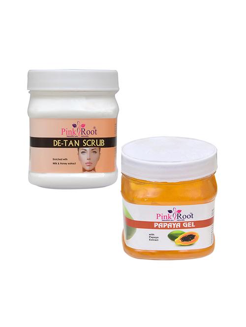 pink root de tan scrub 500gm with papaya gel 500gm - 16452332 - Standard Image - 1