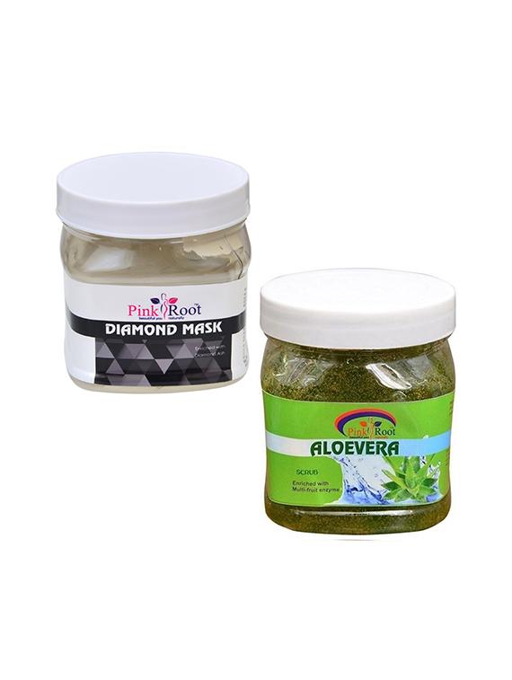 pink root diamond mask 500gm with aloevera scrub 500gm - 16452393 - Zoom Image - 1