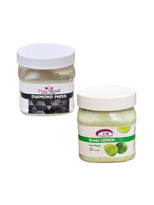pink root diamond mask 500gm with green lemon scrub 500gm - 16452419 - Standard Image - 1