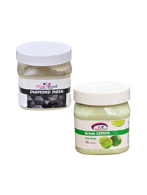 pink root diamond mask 500gm with green lemon scrub 500gm - 16452419 - Zoom Image - 1