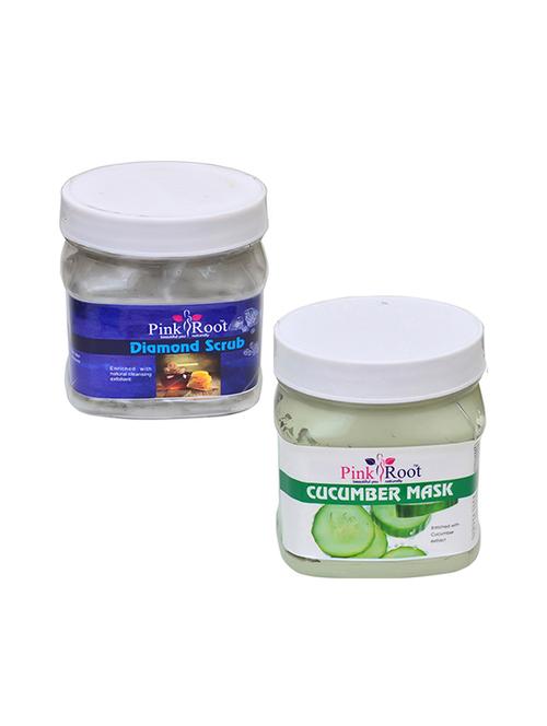 pink root diamond scrub 500gm with cucumber mask 500gm - 16452452 - Standard Image - 1