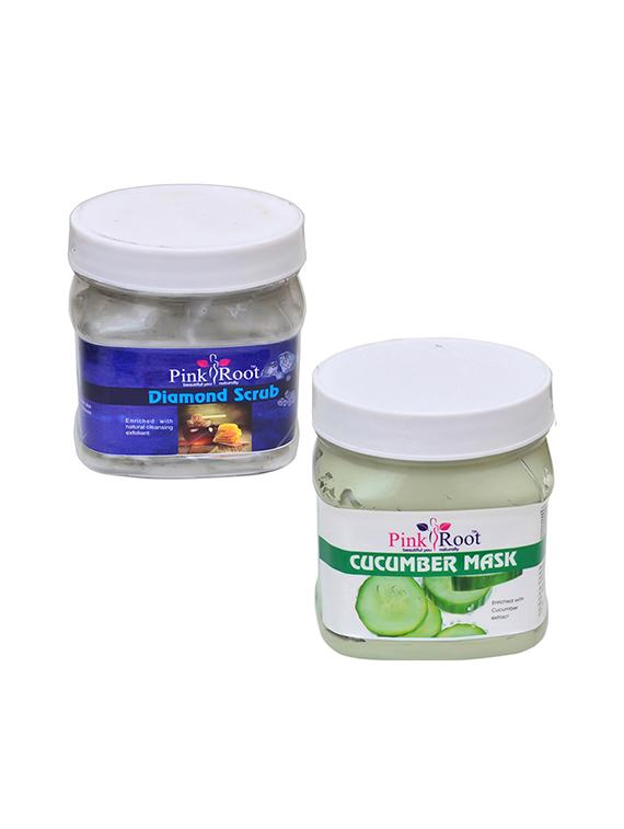 pink root diamond scrub 500gm with cucumber mask 500gm - 16452452 - Zoom Image - 1