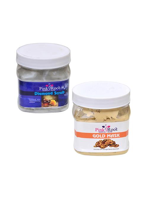 pink root diamond scrub 500gm with gold mask 500gm - 16452466 - Standard Image - 1