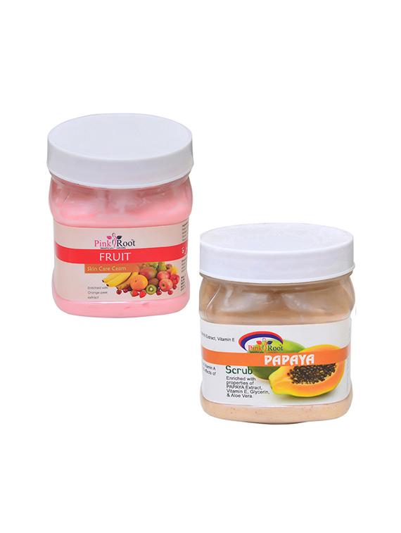 pink root fruit cream 500gm with papaya scrub 500gm - 16452523 - Zoom Image - 1
