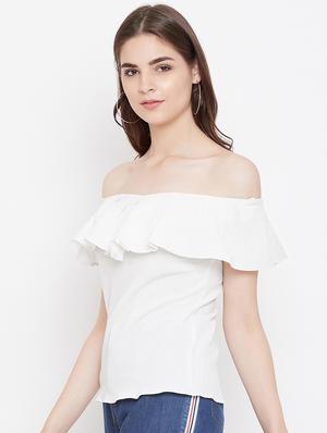 off shoulder ruffled top - 16453951 - Standard Image - 2