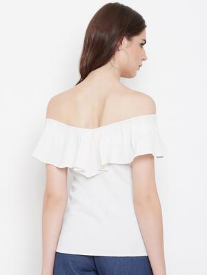 off shoulder ruffled top - 16453951 - Standard Image - 3