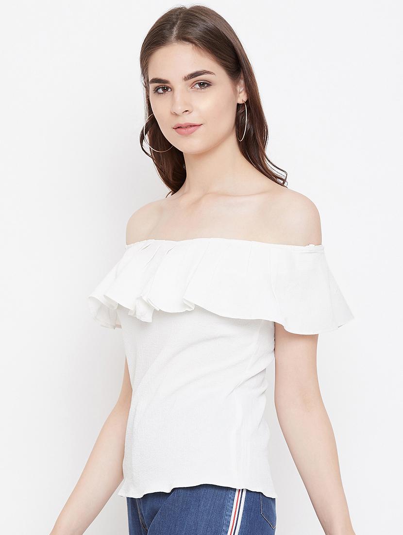 off shoulder ruffled top - 16453951 - Zoom Image - 2