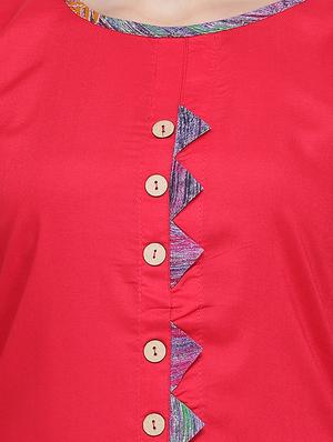 solid straight kurta - 16456149 - Standard Image - 4