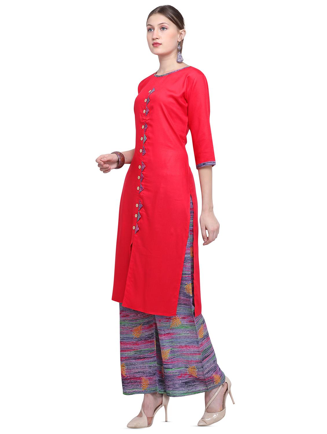 solid straight kurta - 16456149 - Zoom Image - 2