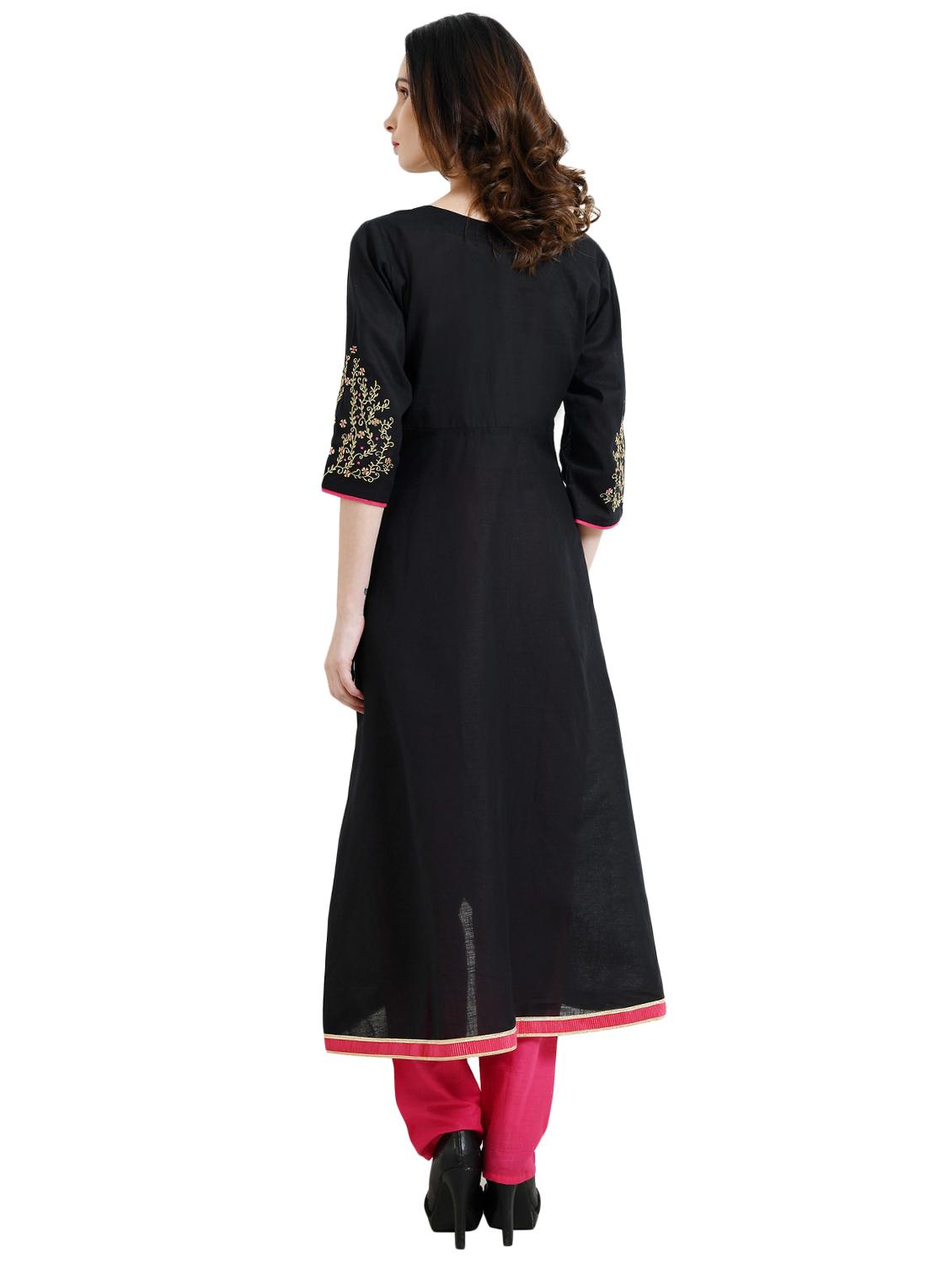 embroidered asymmetric kurta pant set - 16456266 - Zoom Image - 3