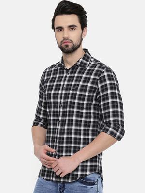 black checkered casual shirt - 16456403 - Standard Image - 2