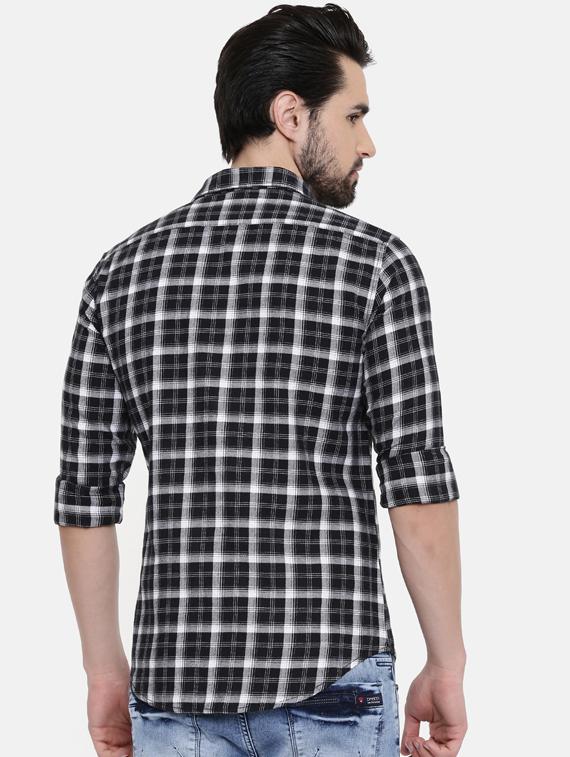 black checkered casual shirt - 16456403 - Zoom Image - 3