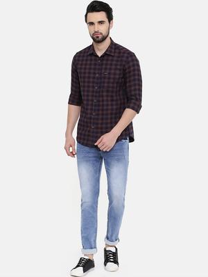 dark blue checkered casual shirt - 16456413 - Standard Image - 4