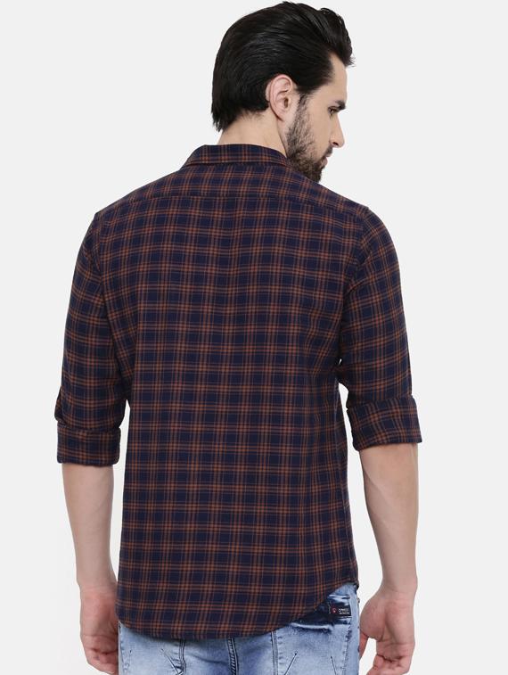 dark blue checkered casual shirt - 16456413 - Zoom Image - 3