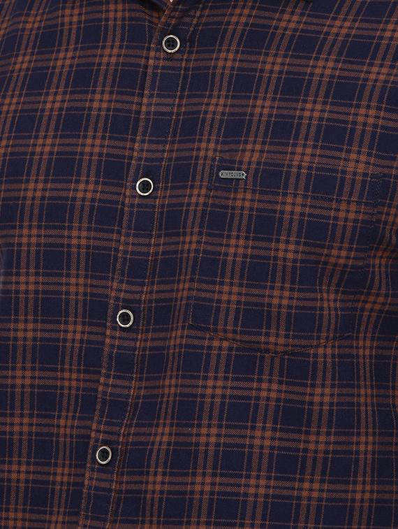 dark blue checkered casual shirt - 16456413 - Zoom Image - 5