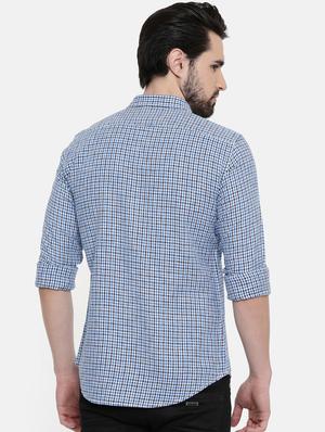 blue printed casual shirt - 16456415 - Standard Image - 3