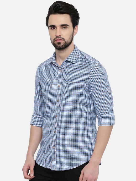 blue printed casual shirt - 16456415 - Zoom Image - 2