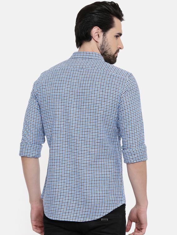 blue printed casual shirt - 16456415 - Zoom Image - 3