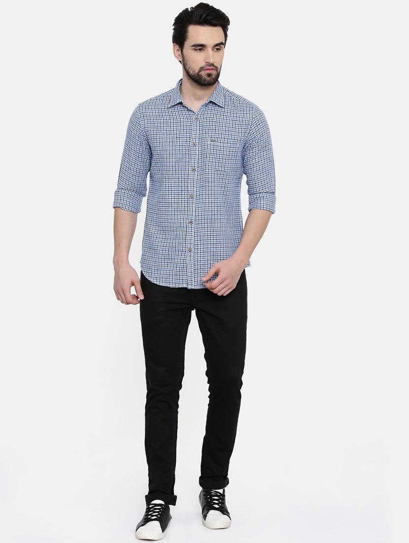 blue printed casual shirt - 16456415 - Zoom Image - 4