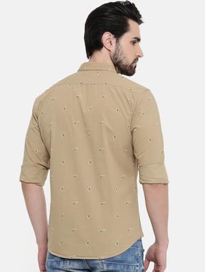 beige printed casual shirt - 16456420 - Standard Image - 3